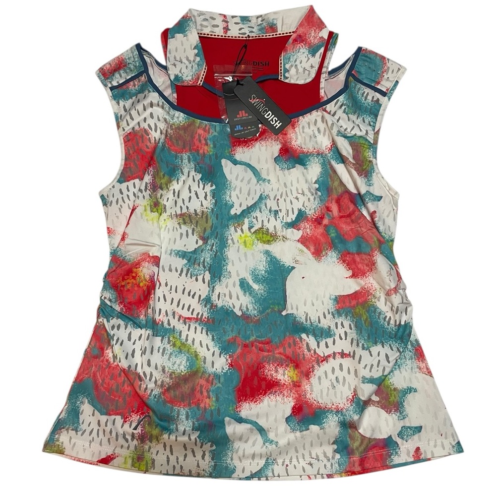Swingdish Ladies Multicolor Print Golf Athletic Tank‎ NWT X-Large